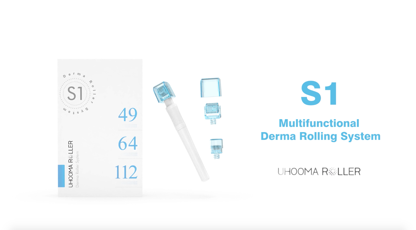 Load video: 3-in-1 derma roller for microneedling mts treatment